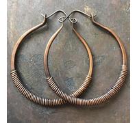 Gorgeous Copper Hoop Earrings With Intricate Wire Wrap Hoops Presenting Large Hoop Designs And Big Earring Appeal Made of Copper They Sparkle Elegantly Making You Stand Out In The Crowd