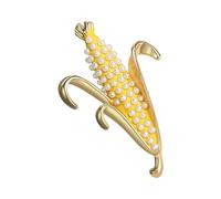 Gorgeous Corn Shaped Jewelry, Decorated with Diamonds, Pearls, Elegant Design, Suitable for Any Occasion, Elegant Lapel Pin