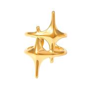 Gorgeous Cross Star Design Ring Exquisite Gold/Steel Plated Cross Sterling for Individual Expressions and Beliefs