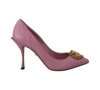 Gorgeous Devotion Heart Leather Heels Pumps - female - Dolce & Gabbana - Pumps - Pink - 2 1/2 UK - Shoes 2 1/2 UK