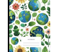 Gorgeous Earth Day Theme Composition Notebook - 1 Pack of Notebook Featuring 120 Pages of College Wide Ruled 80 GSM Paper with Paperback Cover - 9.75 x 7.5 in