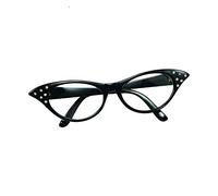 Gorgeous Female 50's Black Glasses (1 Pc.) - Perfect Accessory for Retro-Themed Parties, Events, Everyday Wear, & More Halloween