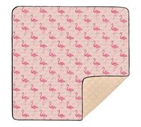 Gorgeous Flamingo Theme Baby Play Mat for Floor, 50x50 inch Playpen Mat,Thicken Soft Non-Slip Tummy Time Mat for Toddlers and Infants
