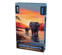 Gorgeous Games "Sunrise Giants" 134 Pieces Wooden Jigsaw Puzzle | Contemporary Designs | 18cm x 26cm Premium Wood Puzzle | Jigsaw Puzzle For Adults | Wood Jigsaw Great Xmas Present For Him For Her