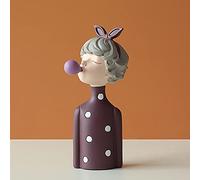 Gorgeous Girl Resin Art Statue - Fairy Accessory Sculpture, Fashion Style Home Decoration, Tabletop Figurine, for Her, Red Tray Design