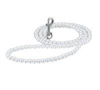 Gorgeous Imitation Pearl Pet Leash - High-end Comfortable Dog Cat Walking with Rotating Buckle Ideal for Daily Walks Weddings Photo Shoots Festivals