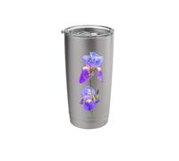 Gorgeous Iris Purple Exotic on White Shapes Mania Stainless Steel Insulated Tumbler