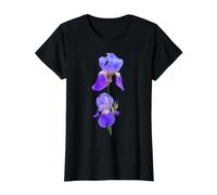 Gorgeous Iris Purple Exotic on White Shapes Mania Value Graphic T-Shirt, Women, Black, L