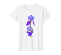 Gorgeous Iris Purple Exotic on White Shapes Mania Value Graphic T-Shirt, Women, White, L