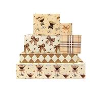 Gorgeous Just A Tini Bit Older Espresso Martini Themed Wrapping Paper, 6 Foled Flat Sheets in 6 Designs Funny Cocktail and Coffee Beans Decor With Pink Bow For Coffee Lovers Cocktail Birthday Party Gi
