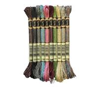 Gorgeous Light Effects Floss Pack Metallic Embroidery Cross Stitch Thread, 8 Meters 12 Strands, Pack of 10 Skeins