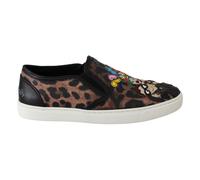 Dolce & Gabbana Womens Leather Leopard #dgfamily Loafers Shoes - Black - Size EU 35