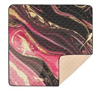 Gorgeous Marble Texture in Peach Gold Color Soft Foam Baby Activity Play Mat for Floor Water Resistant Padded Play Mat for Baby Toddler Infant, 50'' x 50''