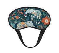 Gorgeous Meadows Pattern with Floral Elephant in Print Adults Soft Washable Eye Mask for Light Blocking Nap Face Sleeping Travel Cover