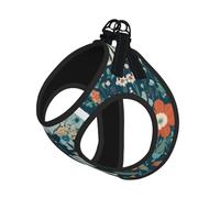 Gorgeous Meadows Pattern With Floral Elephant In Print Dog Harness Reflective Pet Vest Harness Puppy Harnesses Leash Set,For Walking Training