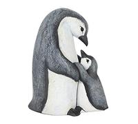 Gorgeous Mother & Baby Penguin Display Ornament - 13cm x 11cm (1 Pc.) - Unique Resin Decor -for Mother's Day, Black
