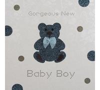 " Gorgeous New Baby Boy " Handmade Greeting Card - BH35