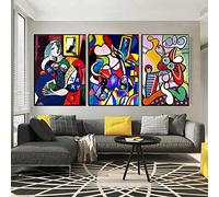 Gorgeous picture 3 piece 15.7x23.6in(40x60cm)No Frame Famous Picasso Woman Graffiti Canvas Prints and Posters Painting Wall Art Pictures for Living Room Decor