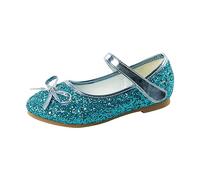 Gorgeous Princess Girls Ballerina Shoes Toddlers Little/Big Kids Teedn Girls Glitter Mary Jane Birthday Party Shoes Sparkling Dressing up Shoes Girls Easy Fasten Sandal (Blue, 10 Little Child)