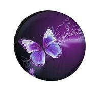 Gorgeous Purple Butterfly Spare Tire Cover Universal Waterproof Custom Trailer Tire Cover Travel Wheel Protectors for Trailers Trucks
