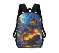 Gorgeous Sailing Battleships Classic 17 Inch Backpack Travel Daypack Casual Shoulder Bag with Adjustable Strap for Men Women