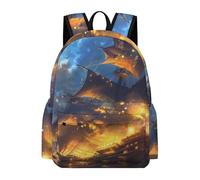 Gorgeous Sailing Battleships Cute Backpack Causal Daypack Lightweight Travel Laptop Bag for Men Women Funny Print