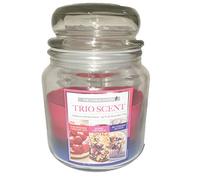 Gorgeous Scented Jar Candle with 3 Complementary Delicious Fruity Scents of Berry Desserts and Cakes Berry Preserves, Strawberry Rhubarb & Blueberry
