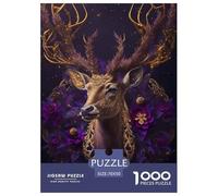 Gorgeous Stag Deer Jigsaw Puzzles Puzzle for Adults Kids. 1000 Piece Whimsical Challenge Toy Educational Games Home Decoration for Educational Games Gifts 70x50cm/1000pcs