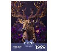 Gorgeous Stag Deer Jigsaw Puzzles Puzzle for Adults Kids. 1000 Piece Whimsical Challenge Toy Educational Games Home Decoration for Educational Games Gifts 38x26cm/1000pcs