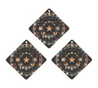 Gorgeous Stars And Moon Car Air Freshener, 3 Pcs Rhombus Hanging Air Freshener Cards, Long Lasting Fragrance Scented Cards for Car, Home, Office White-style