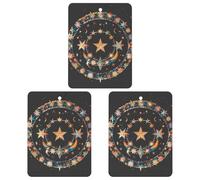 Gorgeous Stars And Moon Car Air Freshener, 3 Pcs Square Hanging Air Freshener Cards, Long Lasting Fragrance Scented Cards for Car, Home, Office Gray-style