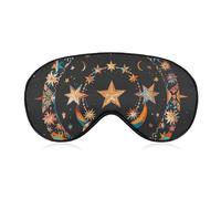 Gorgeous Stars and Moon Sleep Mask with Adjustable Strap, Breathable Sleep Masks for Women Men, Soft Eye Mask for Side Sleepers, Travel, Office Nap, Airplane & Blocking Light