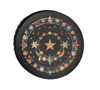 Gorgeous Stars and Moon Spare Tire Cover, 28inch Oxford Wheel Protector Travel Accessories, Waterproof Dustproof Wheel Tire Covers for RV Jeep SUV Camper Truck