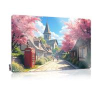 Gorgeous Tin Metal Sign, Front Entrance Decor Reusable A Picturesque Village Street Lined With Blooming Cherry Trees | Farmhouse Porch Decor(30X40CM)
