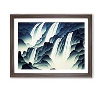 Gorgeous Waterfall H1022 Framed Print for Living Room Bedroom Home Office Décor, Wall Art Picture Ready to Hang, Walnut A3 Frame (46 x 34 cm)