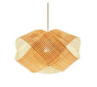 Gorgeous Weaving Chandelier Light Fixture Unique Hollow Hanging Lamp in Wicker Finish Creative Indoor Droplight Modern Wall Mounted Pendant for Living Room Dining Bedroom(19.7in)