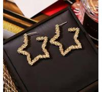 Gorgeous Women 925 Silver Earrings 3D Shining Gypsophila Star Stud 0608-Gold
