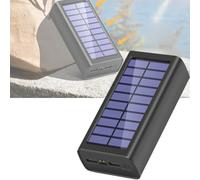 Gorger Solar Power Bank 30000/50000/100000mAh, Portable Outdoor Charger Waterproof, High-Capacity Phone Charger with LED Light, Dual USB for Camping, Hiking, Travel, Cycling（Black） (Black,100000)