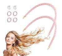 Gorgewg Mini Heatless Curls Overnight, No Heat Curlers Rollers, Small Velvet or Satin Curling Rods with Snaps, Sleeping Headband Clip Set for Long Medium Hair, Pink