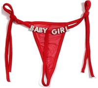 Gorgieousy Personalized Thongs with Name, Sexy Perspective Thong for Women, Custom String Name Customized Underwear Panties Gift for Her, Red, One size