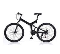 Gorgivous 26 Inch Folding Mountain Bike Full Suspension Folding Bicycle Full Suspension MTB Disc Brake 21 Speed Mountain Bike for Adults Students