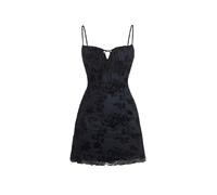 GORGLITTER Women's Floral Tie Front Ruched A Line Mini Dress Frill Trim Bodycon Cami Sundresses Floral Black Medium