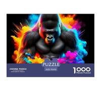 Gorilla 1,000 Piece Plastic 3D Puzzle Sturdy Durable Thick Pieces Easy to Assemble Clear Print Kids Activity 70x50cm/1000pcs