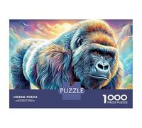 Gorilla (1)_1 1000 Pieces Jigsaw Puzzle Impossible Beautiful Decoration Colorful And Wonderful Animal Jigsaws Difficult Hard Games For Kids And Adults 52x38cm/1000pcs