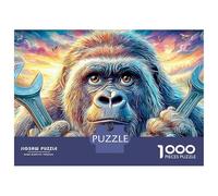 Gorilla (10)_1 1000 Pieces Jigsaw Puzzle Impossible Family Educational Games Colorful And Wonderful Animal Puzzles Difficult Hard Games For Kids And Adults 52x38cm/1000pcs