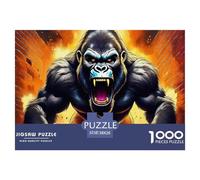 Gorilla 1000 Piece Jigsaw Puzzle for Kids And Adults - Jungle Ape Unique, Brainteasing, Whole-family Fun, Collectible 38x26cm/1000pcs