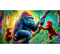 gorilla 1000 Piece Jigsaw Puzzles for Adults Family Challenge Toys Jigsaw Puzzle Home Decors for The Whole for Women, Gifts for Men 75x50cm/1000pcs
