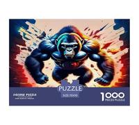 Gorilla 1000 Piece Recycled Paper Puzzle Game - Gorilla Superhero Dynamic Powerful Vibrant The Whole Family Activity for Home Wall Decoration70x50cm/1000pcs