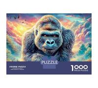 Gorilla 1000 Pieces Jigsaw Puzzle Impossible Family Educational Games Colorful And Wonderful Animal Jigsaws Relaxing Brain Teaser for Family Game Nights 52x38cm/1000pcs