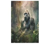 Gorilla 1000 Pieces Wooden Jigsaw Puzzle for Adults Puzzles Brain Exercise Challenge High Difficulty Game for Kids 78×53cm